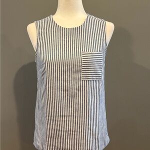 *PRE-OWNED* Women's Size 4 J. Crew Linen Striped Shell Pocket Tank